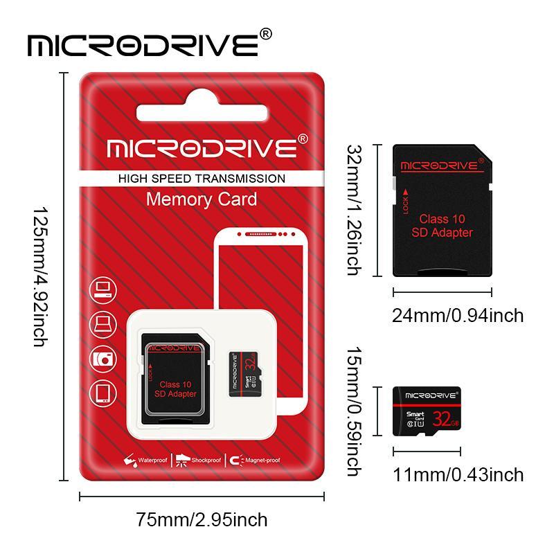 MicroDrive Micro SD Card, 1 Count Class 10 TF Flash Card, High Speed Mini Micro SD Card, Memory Card for Mobile Phone PC Speaker