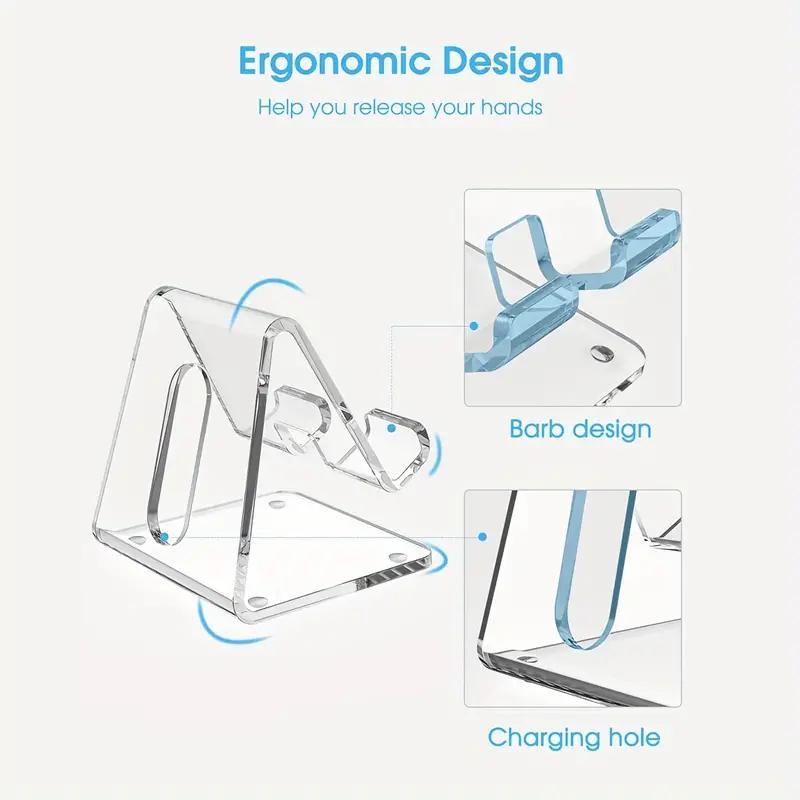 Acrylic Phone Holder, 1 Count Clear Desktop Phone Stand, Universal Mobile Phone Accessories Mobile Phone Holder