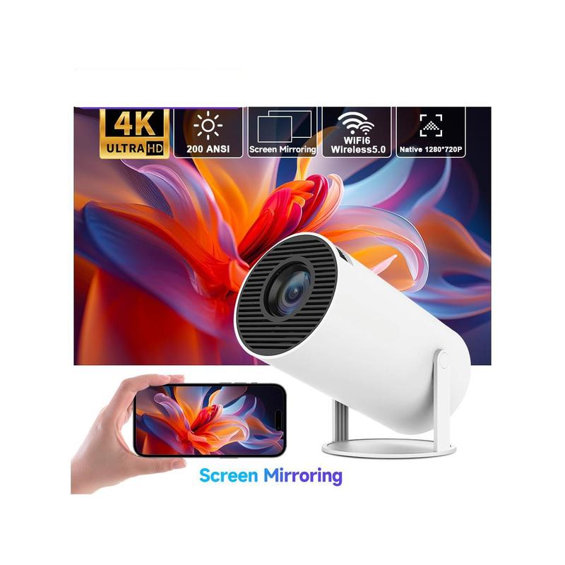 Support 4K Projector Dual Wifi HY300same Screen EU Plug Hi-Chip A3100 200ANSI 1280*720P Dual Wifi Home Theater Outdoor Portable