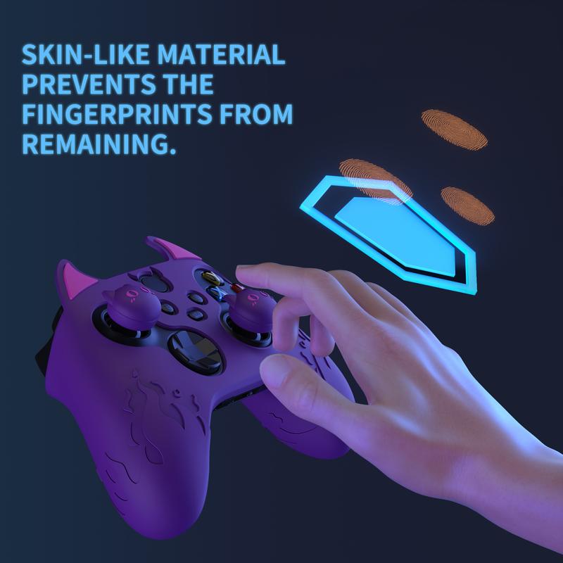 PlayVital Cute Demon Silicone Cover for Xbox Series X S Controller, Kawaii Anti-Slip Controller Skin Grip Protector for Xbox Core Wireless Controller with Thumb Grip Caps