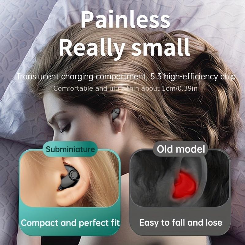 Wireless Sleep Earbuds, Invisible Headphones, Bt5.3 Side Sleep Dedicated Mini Meatus Acusticus Sleep Headset, Invisible in-Ear Mini Headphones for Samsung Android