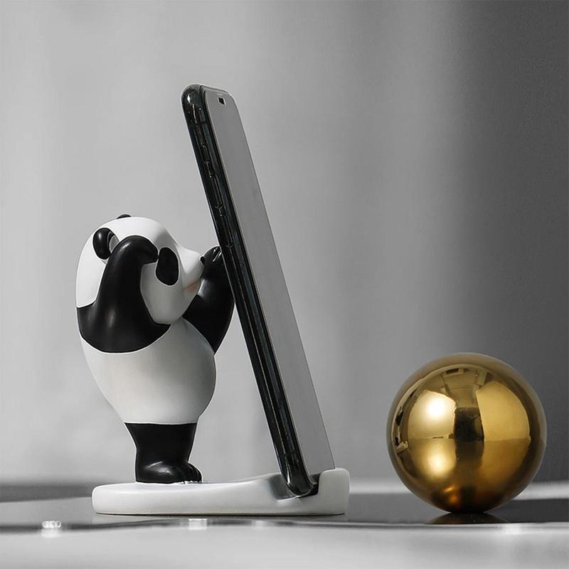 Cute Panda Design Phone Holder, 1 Count Cartoon Tablet Stand Decoration, Home & Office Desktop Decorative Ornament