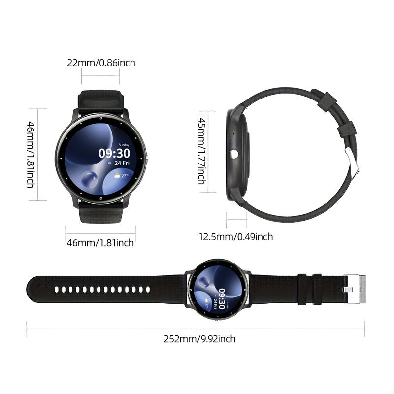 Smart Watch with Male and Female Camera Control, Wireless Calling, Sports Smartwatch Silicone Strap for Sports Watch, Wearable Smartphone Watch