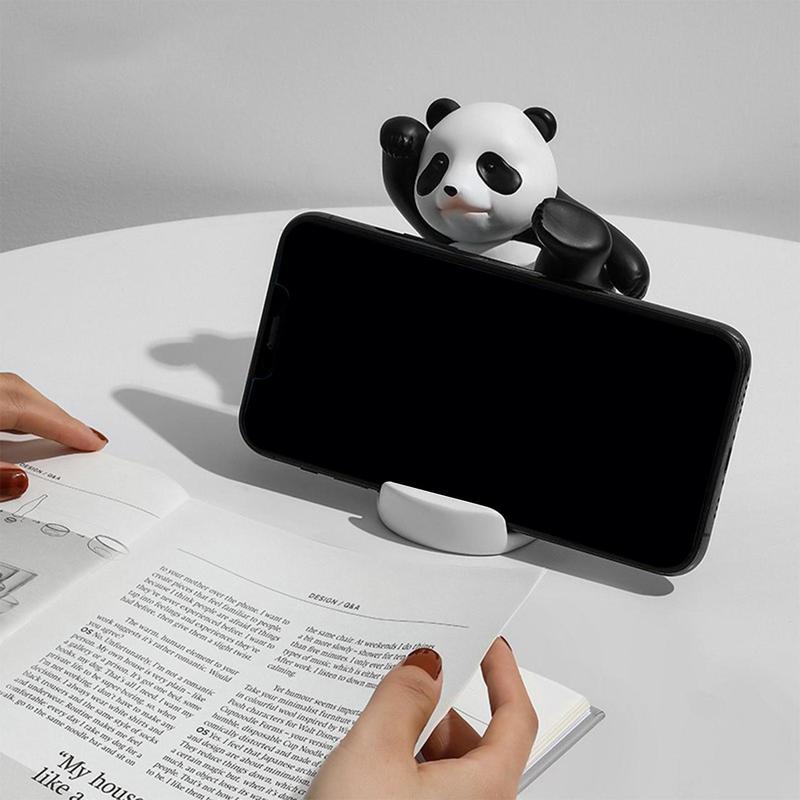 Cute Panda Design Phone Holder, 1 Count Cartoon Tablet Stand Decoration, Home & Office Desktop Decorative Ornament