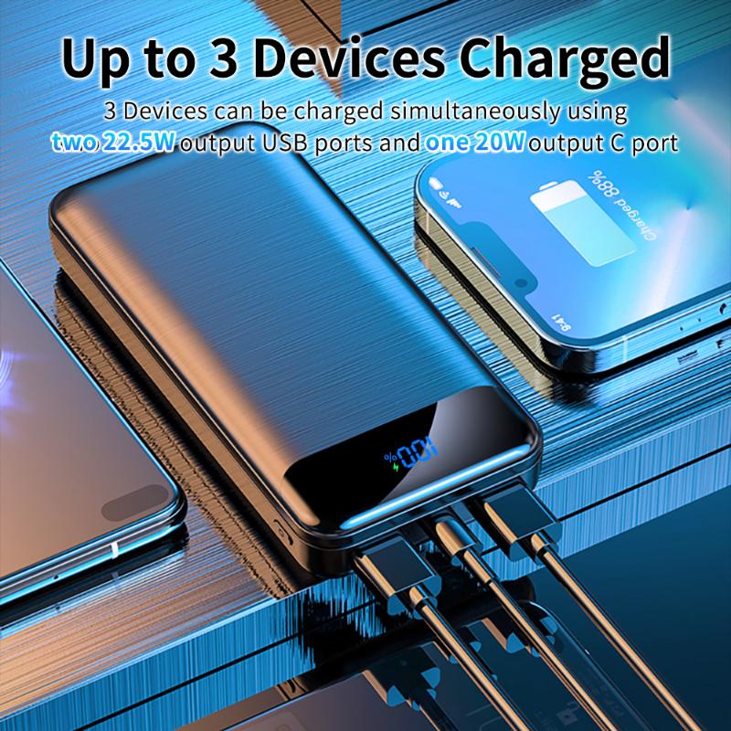 The Power Bank Is Portable, With A Large Capacity Of 10, 000 MAh, Including Three Fast Charging Ports, A Visible LED Display, And A Lightweight Weight For Various Models Phone Smartphone