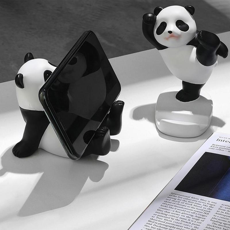 Cute Panda Design Phone Holder, 1 Count Cartoon Tablet Stand Decoration, Home & Office Desktop Decorative Ornament