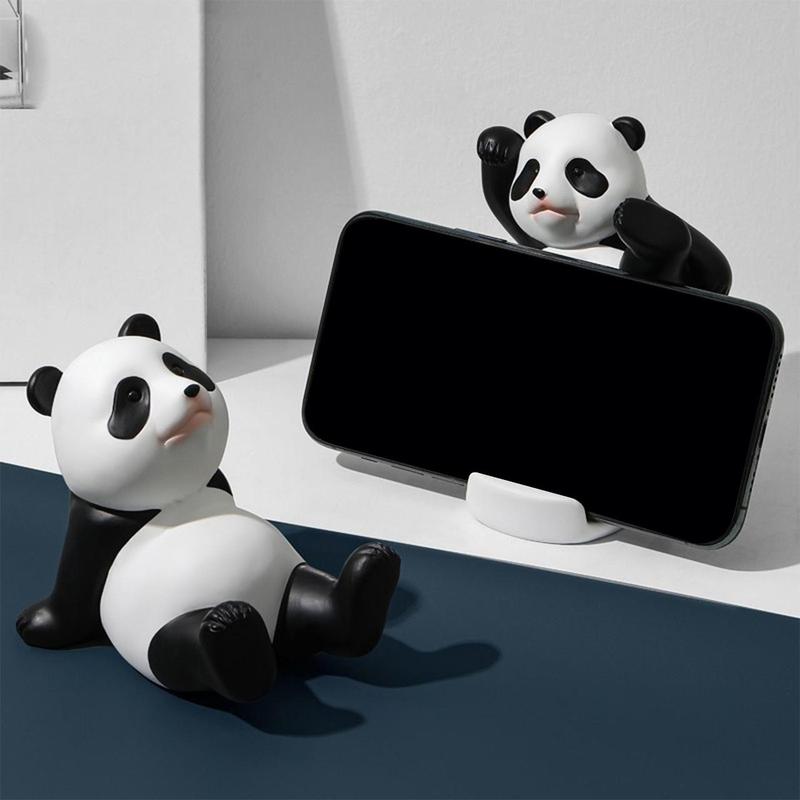 Cute Panda Design Phone Holder, 1 Count Cartoon Tablet Stand Decoration, Home & Office Desktop Decorative Ornament