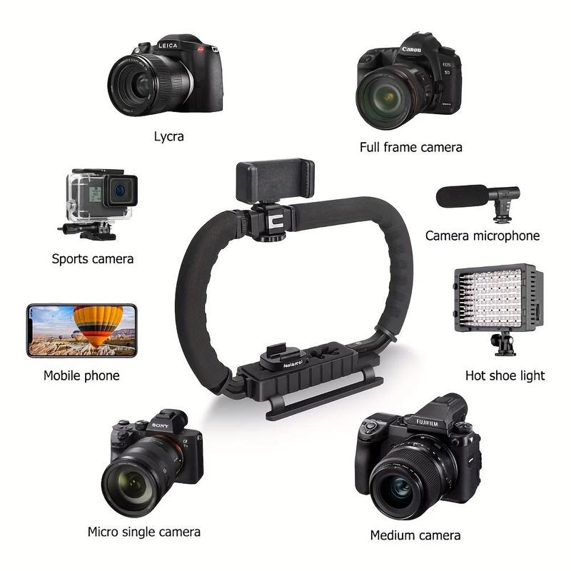 Camera Stabilizer Expansion Cage Mount, Moviemaking Holder Rig, Vlogging Video Kit Compatible with GoPro Canon Nikon Sony iPhone Android