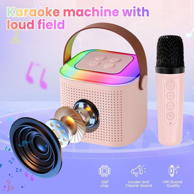 Portable Wireless Microphone & Speaker, USB Rechargeable Wireless Microphone Speaker with Wireless Microphone, Portable Handheld Microphone for Home KTV Party