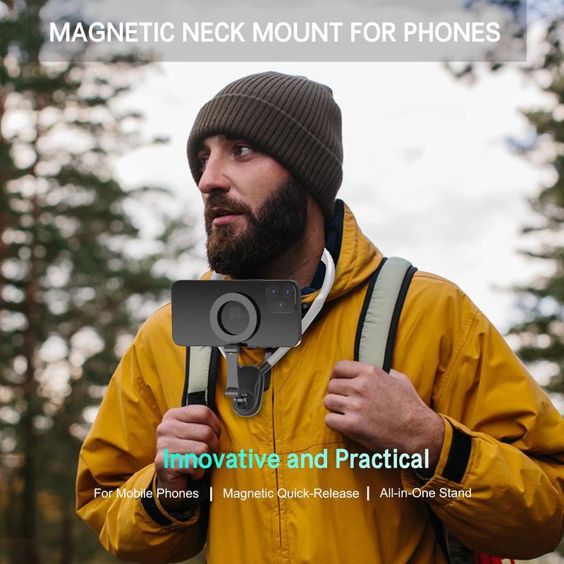 Magnetic Mobile Phone Chest Mount Neck Bracket Suitable for Pov Vlog Selfie Mobile Phone Holder For Apple and Android phones Recording, hands-free A must-have for Cycling and Outdoor Content Creators Christmas Gifts Smartphone Cellphone