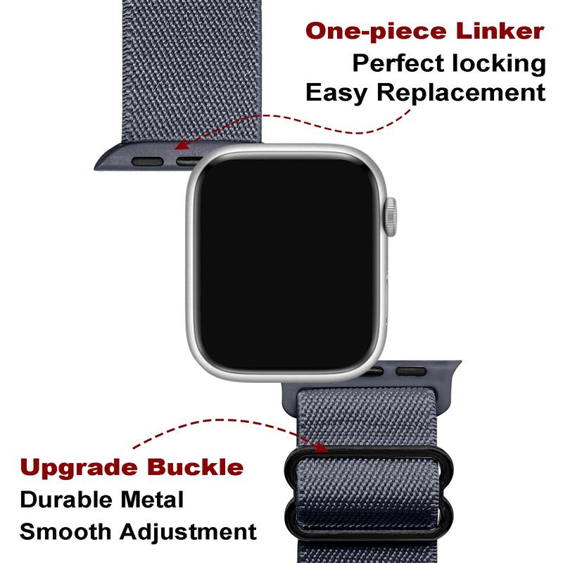 Elastic Nylon Watch Band (Band Only), Adjustable Sports Elastic Single Loop Watch Band for Women Men, Replacement Watch Band, Suitable for iWatch Series Ultra2 Ultra1 SE 9 8 7 6 5 4 3 2 1