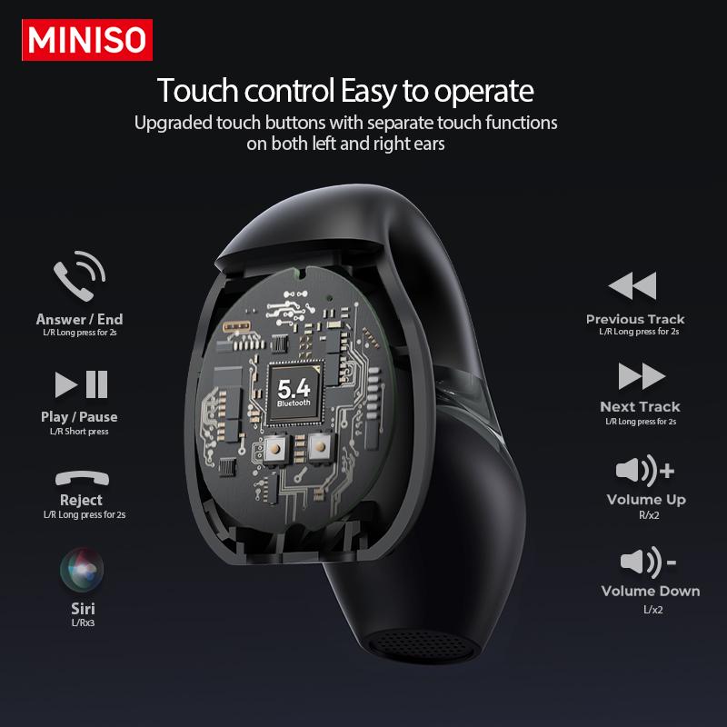 MINISO X31 Open Ear Earphone Wireless Bluetooth Bone Conduction Headphone 5.4 Bone Conduction Noise Reduce Surround 6D Waterproof Sports Headset