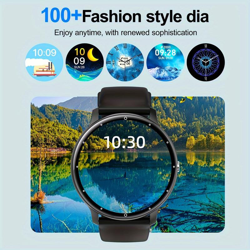 Smart Watch with Male and Female Camera Control, Wireless Calling, Sports Smartwatch Silicone Strap for Sports Watch, Wearable Smartphone Watch