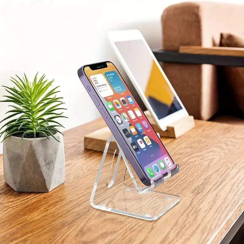 Acrylic Phone Holder, 1 Count Clear Desktop Phone Stand, Universal Mobile Phone Accessories Mobile Phone Holder