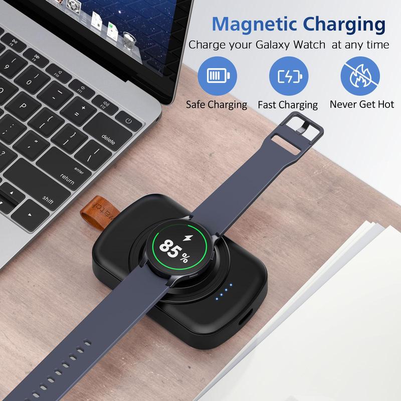 Portable Watch Charger, 1800mAh Watch Charger with Keychain, Watch Charging for Samsung Galaxy Watch 7 Ultra 6 Classic Active 2