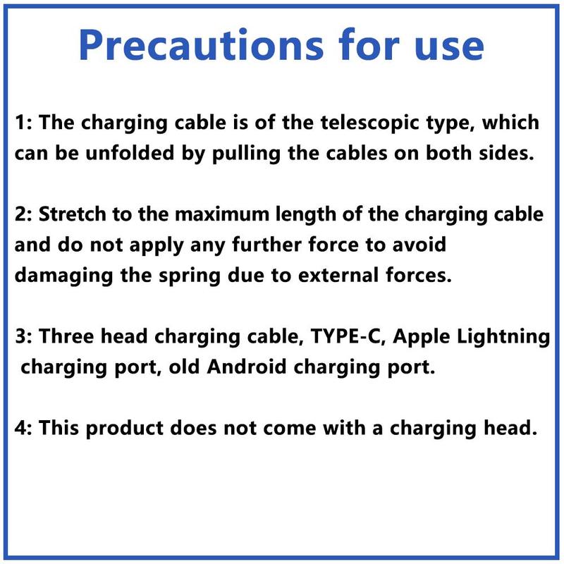 3 in 1 Expandable Charging Cable, 66W 100W Fast Charging Data Cable, Multipurpose Expandable Multi Port Charging Cable for Microsoft & iOS & Android