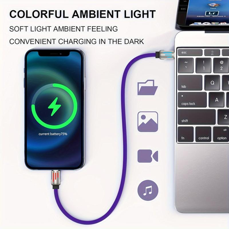 4-in-1 USB Charging Cable Silicone Cable, MAX 240W Fast Charging Charger Cable, with USB A+Type C+Lightning, Multiple Fast Charging and Data Sync, Fast Transmission Cable tablet ipad Multifunctional USB-C data sync usb-c data cable