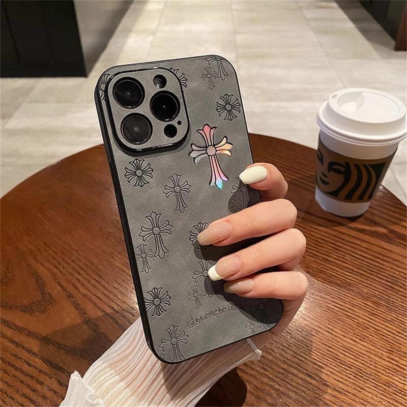 For iPhone 16 15 14 13 12 11 Pro Max gradient laser illuminated cross anti drop phone case,For iPhone 15 14Plus premium leather back panel phone case Accessories Cellphone Protective Cover Devices Shockproof