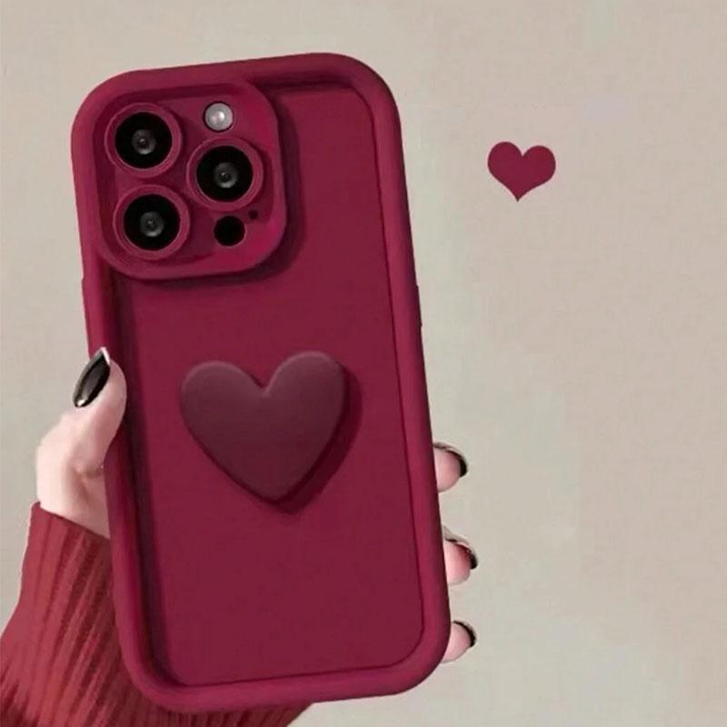 Heart Pattern Phone Case, Cute Phone Protective Cover, Phone Accessory Compatible with iPhone 11 12 13 14 15 16 Pro Max 14 15 Plus