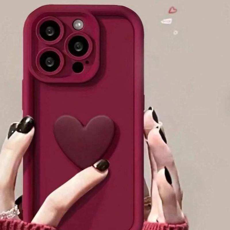 Heart Pattern Phone Case, Cute Phone Protective Cover, Phone Accessory Compatible with iPhone 11 12 13 14 15 16 Pro Max 14 15 Plus