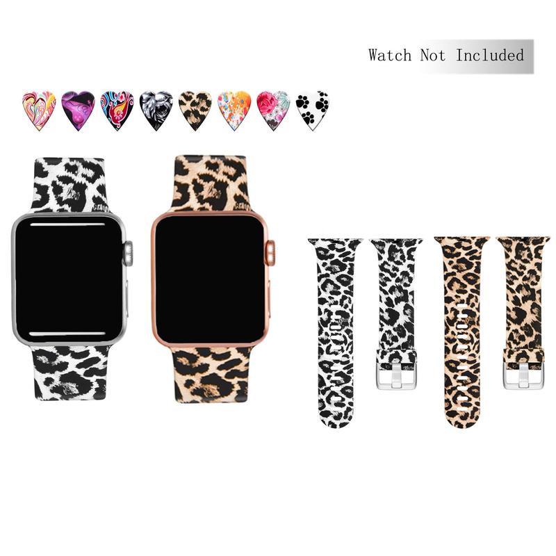 Fashion Leopard Pattern Watch Band (Band Only) (2 Counts), Smart Watch Replacement Band for Women & Men, Wearable Accessories for Apple Watch Series 9 & Ultra 2 & SE & Ultra & Series 8 7 6 5 4 3 2 1