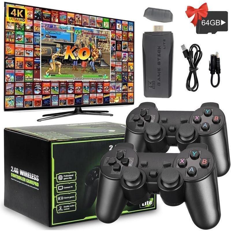 M8 Game Console - PlayGameStick,Nostalgia Stick Game,9ClassicEmulators,4K HDMl Output,Plug and PlayVideoGame Stick Built in 20000+ Games with2.4GWireless Controllers(64G) family retrogames