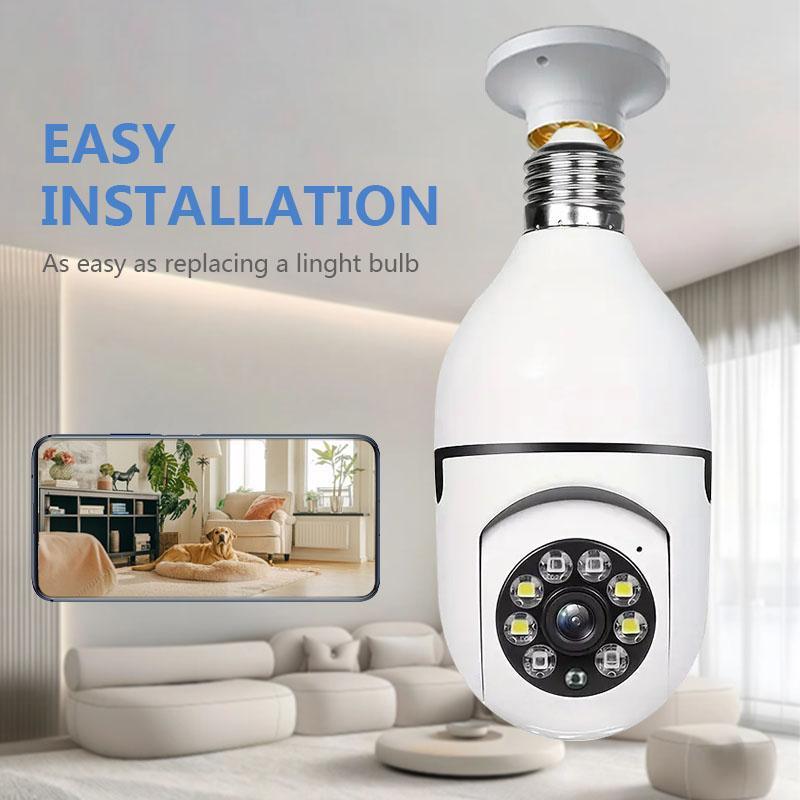 1080P Smart WiFi Security Camera, 1 Count E27 AI Cloud IP Camera, Wireless Home Security System, Advanced Monitoring Tower Camera