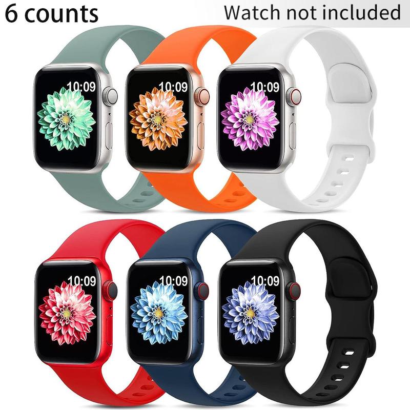 Silicone Sport Smart Watch Band for Apple Watch, Soft Breathable Smartwatch Band, Smartwatches Accessories, Fashion Wearable Accessories Compatible with iWatch Series 44mm 45mm 40mm 41mm 42mm 38mm 49mm Smart Watches