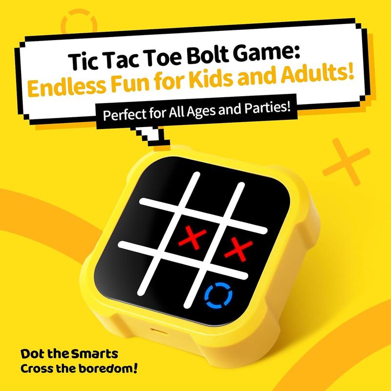 Best Christmas Gift, Tic Tac Toe Game, Rechargeable Handheld Puzzle Game Console, Portable Travel Games for Car Ride, Board Games for Adults