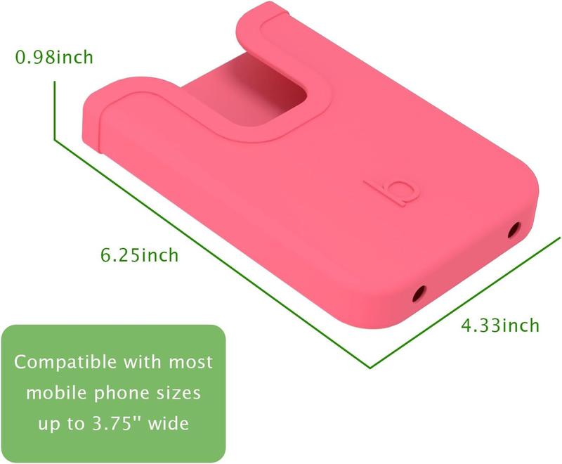 Silicone Phone Holder Compatible for Bogg Bag, Soft Silicone Charm Insert Accessories and Attachment for Bogg Beach Bags, Generic & Portable Size Fits for iPhone and Android Phones-Pink