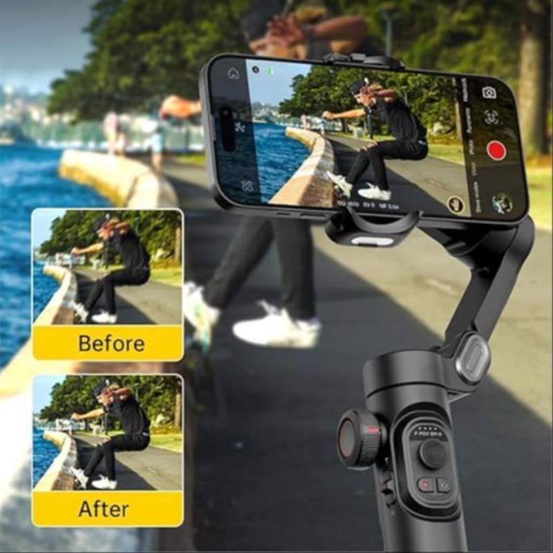 3-axis Smartphone Gimbal Stabilizer, Foldable Phone Gimbal Stabilizer with Focus Wheel, Camera Accessories for Outdoor Sports, Party