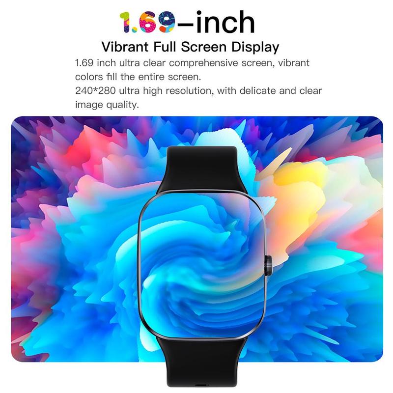 1.69 Inch Multifunctional Smart Watch, 1 Count Fashionable HD Touch Screen Digital Watch, Sports Watch for Women & Men for Android and IOS