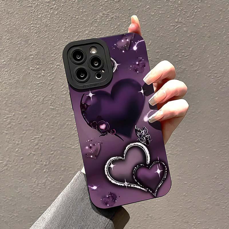 Heart Pattern Phone Case, Anti-drop Cellphone Protective Case, Total Protective Shockproof Mobile Phone Cover for iPhone