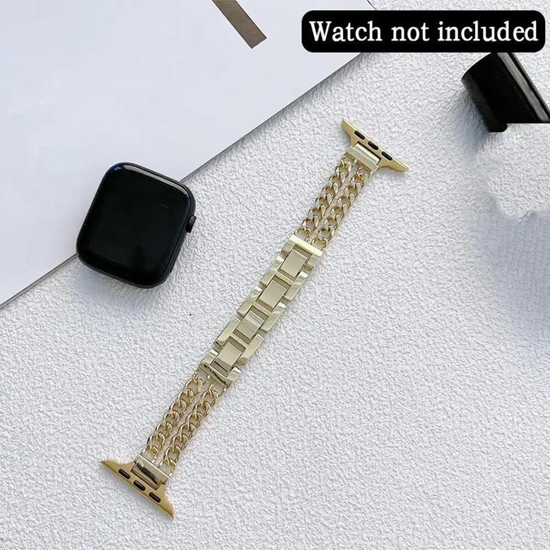 Fashionable Double-link Watch Band, Stainless Steel Watch Band for Women, Watch Band for Apple Watch Series 10 9 Ultra SE 8 7 6 5 4 3 2 1