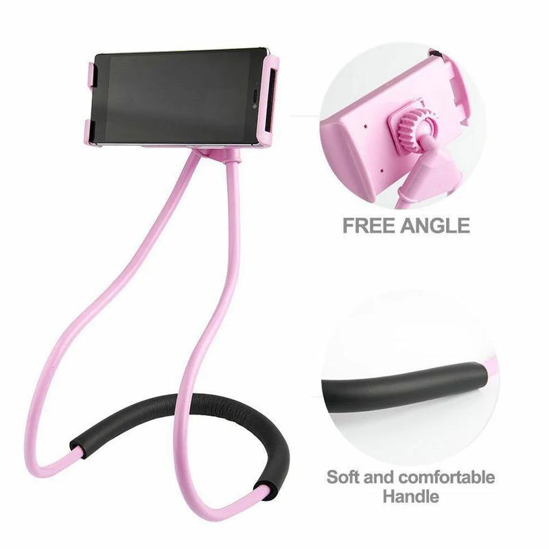 Lazy Hanging Neck Phone Stand Holder Rotatable Mobile Phone Stand Necklace Bracket Bed 360 Degree Phone Holder For iPhone Huawei