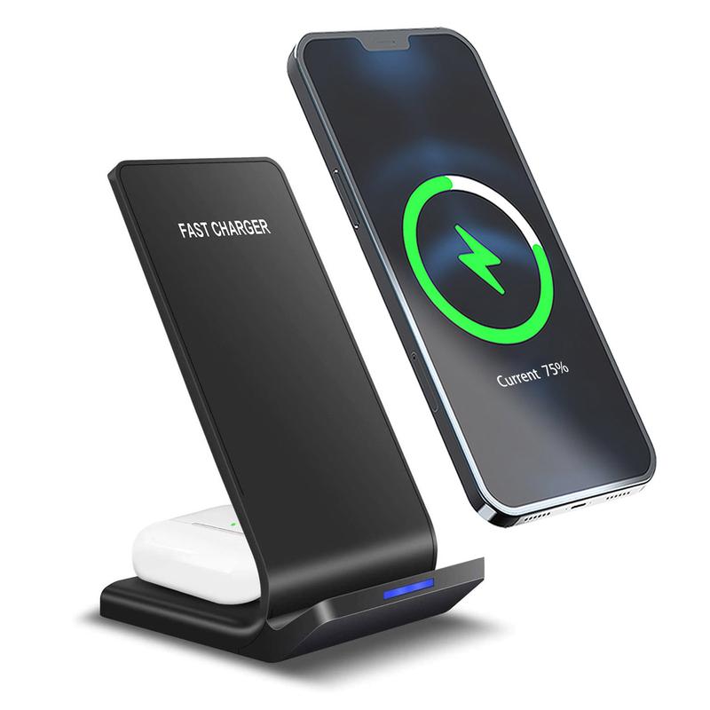 PDKUAI 15W 2 in 1 Wireless Charger Fasts Charging Dock Stand for iPhone 15 14 13 12 11 XS XR 8Plus AirPods Pro,Samsung Galaxy Note,Galaxy Buds