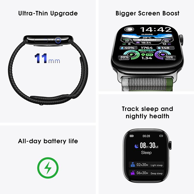 Smart Watch with Multi-Function Waterproof, Ultra thin, Portable Fitness Health Detection, Sport Mode, Anti-Collision, Sports & Health Monitoring,Smartphone Wristwatch Wearable Devices