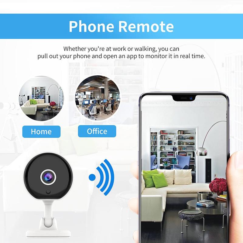 Wireless Smart Camera, 480P Video Resolution Camera, USB Rechargeable Security Camera, Remote Monitoring Camera for Home & Office