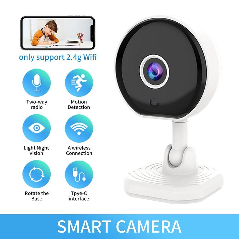 Wireless Smart Camera, 480P Video Resolution Camera, USB Rechargeable Security Camera, Remote Monitoring Camera for Home & Office