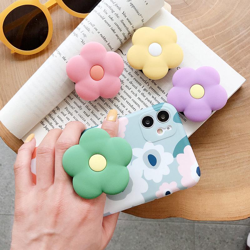 Ins Cute Colorful Flowers Foldable Mobile Phone Stand Holder Finger Ring Grip Bracket For iPhone 14 Pro Max Samsung A54 Xiaomi