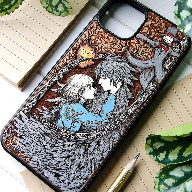 Howl's Moving Castle - Phone case wood, Print, Print Phonecase, Fit to Iphone 7,8,X,11,12,13,14,15,16