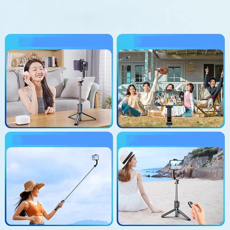 For Anti-shake Handheld Selfie Stick Mobile Phone Holder Live Broadcast Tripod Bluetooth Shooting Overhead Shot Stabilizer Cellphone Smartphone