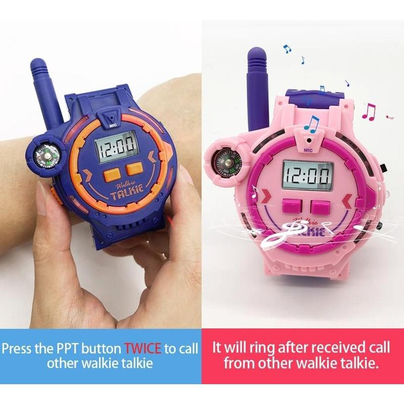 Rechargeable Walkie Talkie for Two-Way Radio Walkie Talkie with Flashlight Outdoor Games Walkie Talkie Toys Games and Gifts (Pink)