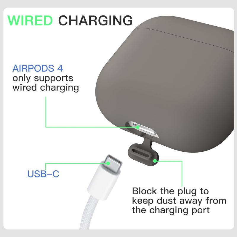 Case for AirPods 4 Case  Protective Cover Compatible with AirPods 4th Generation 2024 (Clay, Standard)