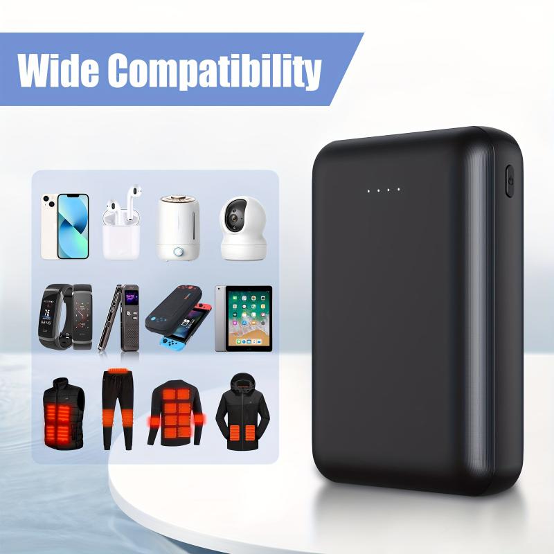 [Black Friday Deal] 10000mAh Portable Power Bank USB Output 5V 2A Portable Charger Heated Vest Battery Pack TYPE-C And Micro-USB Input For Heated Jackets, Hoodies, Pants And Seat Cushion Covers, Suitable For IPhone, Wireless Headphones, Wat