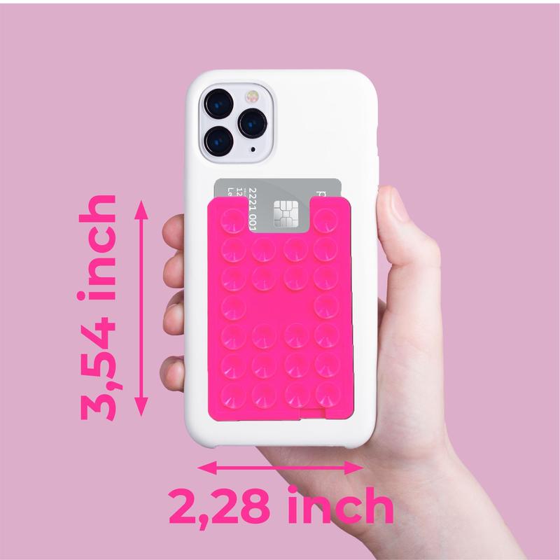 Suction Phone Card Holder Mount, Phone Wallet, Silicon Adhesive Phone Accessory Hands-Free Mirror Shower Phone Holder