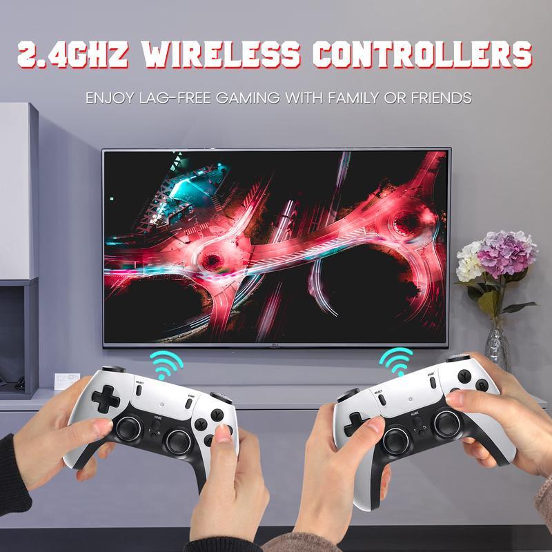 4K wireless retro game console, 4K HDMI output, enjoy 40+ classic emulators and 40,000+ games, equipped with 2.4G wireless controller accessories