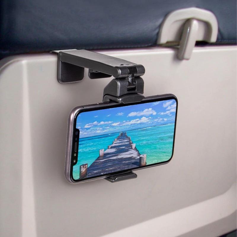 Universal Flight Aircraft Cell Phone Holder Holder. Hands-free Viewing With Multi-directional Dual 360-degree Rotation. Pocket Size Must Have Essential Accessories For Airplane Travel And Flying