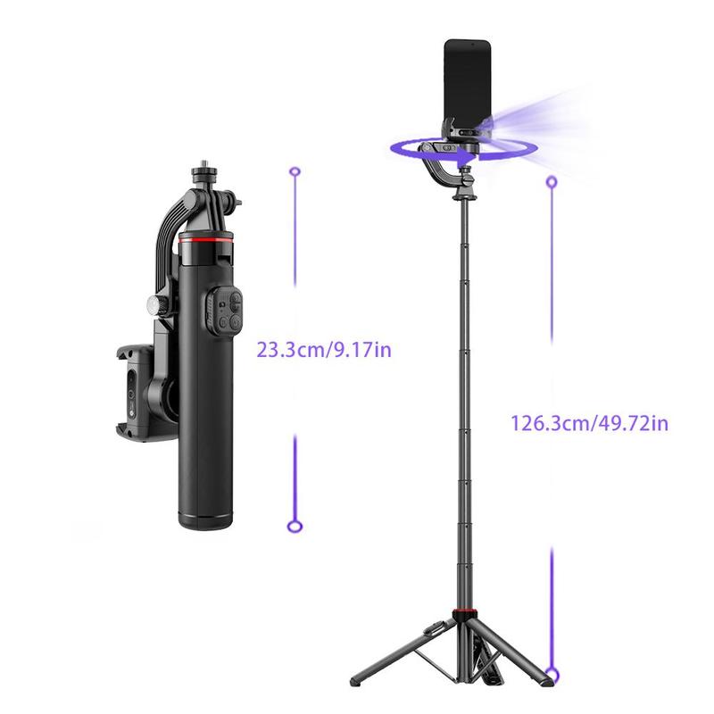 Foldable 3-axis Smart Gimbal, Smart Tracking Gesture Control Smart Face Tracking Tripod with Remote Control, Selfie Accessories for Mobile Phone & Digital Camera