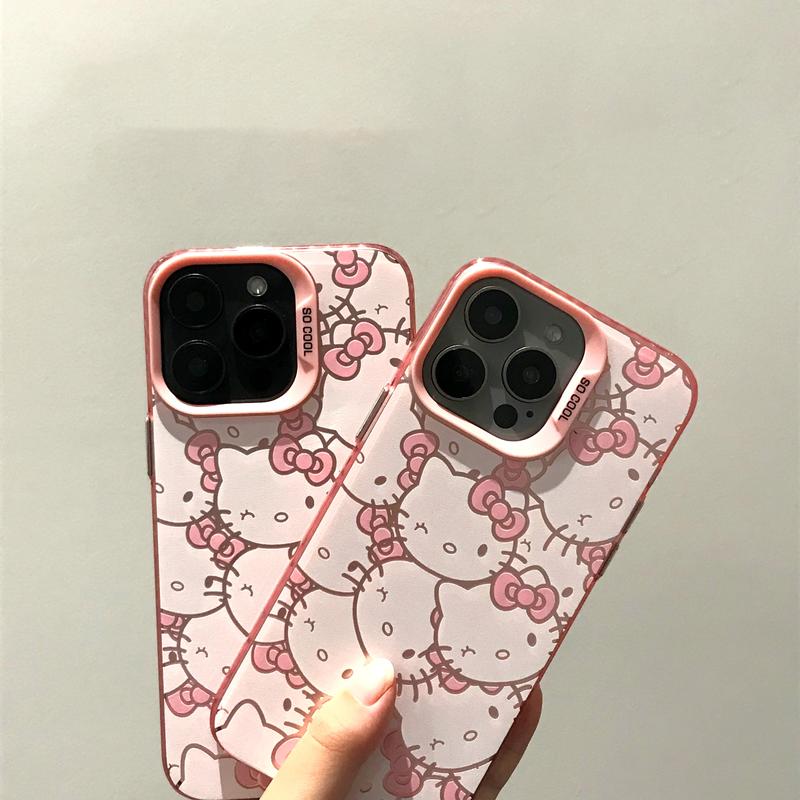 pink KT Phone Case For iPhone 16 15 14 12 13 11 Pro Max XR XS MAX 7 8 PLUS MINI Y2K Cute Cover